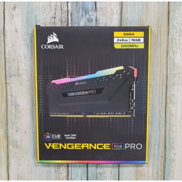 Corsair 3200 MHz RGB 16GB DDR4 SDRAM - Black CMW16GX4M2C3200C16 - Picture 1 of 7